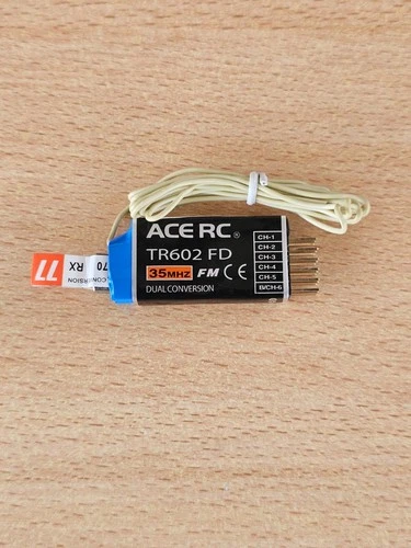 ACE RC TR602 FD 35MHz FM Dual Conversion 6 Channel Receiver & Xtal Ch 77