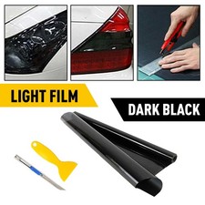 12x72 Gloss Dark Black Smoke Headlight Taillight Fog Light Tint Film Vinyl