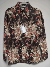 Prince Igor Vintage NWT Shirt Floral 70s Mens M Disco Burma