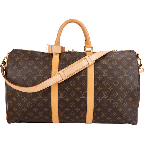 Louis Vuitton Monogram Keepall 50 Bandoulière Travel Bag Pouch