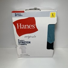 Hanes Originals T-Shirts, Moisture-Wicking Stretch Cotton 3-PK Size Large 42-44
