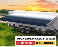 16' Slate blue fade, RV Awning Replacement fabric canopy (Fabric:15'2")