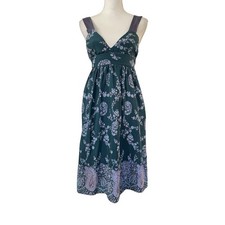 VTG Rebecca Taylor Babydoll Y2K Silk Paisley Midi Dress Size 0 Whimsical Fairy