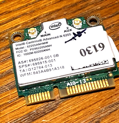 WLAN Card Intel Centrino Advanced N 6205  62205ANHMW HP SPS# 695915-001 #6130_50