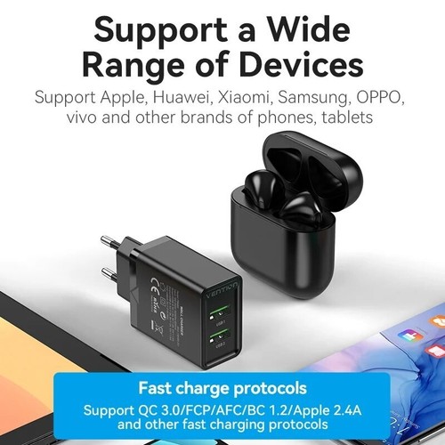 Dual USB Charger Plug 18W 3.4A Max Fast Adapter Wall Charger for Phone Samsung - Picture 5 of 21