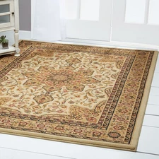 SAND BEIGE ORIENTAL CARPET 5 x 8 Persien AREA RUG 83 - ACTUAL 5' 2" x 7' 2"