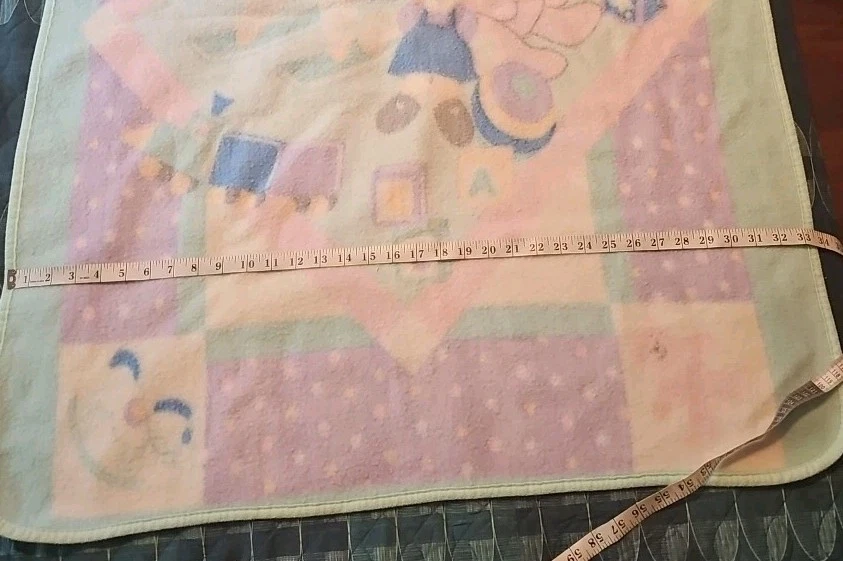 Almohadilla para siesta manta bebé Colormates vintage con juguetes caballo mecedor 43x33,5" Foto 4 de 4