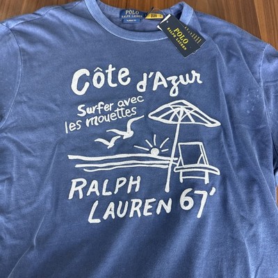 Ralph Lauren Polo SZ XL Mens SS Cotton Blue Polo Sport TShirt Pony