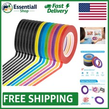 Crafting Essential: 15 Rolls of 1/8" Low-Tack Whiteboard Tape in Assorted Colors