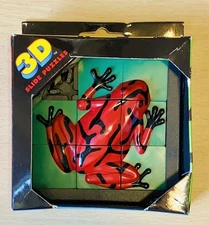 3D Vintage Slide Puzzle POISON RED FROG 4" x 4" 1996 DaMert Company NEW IN BOX!