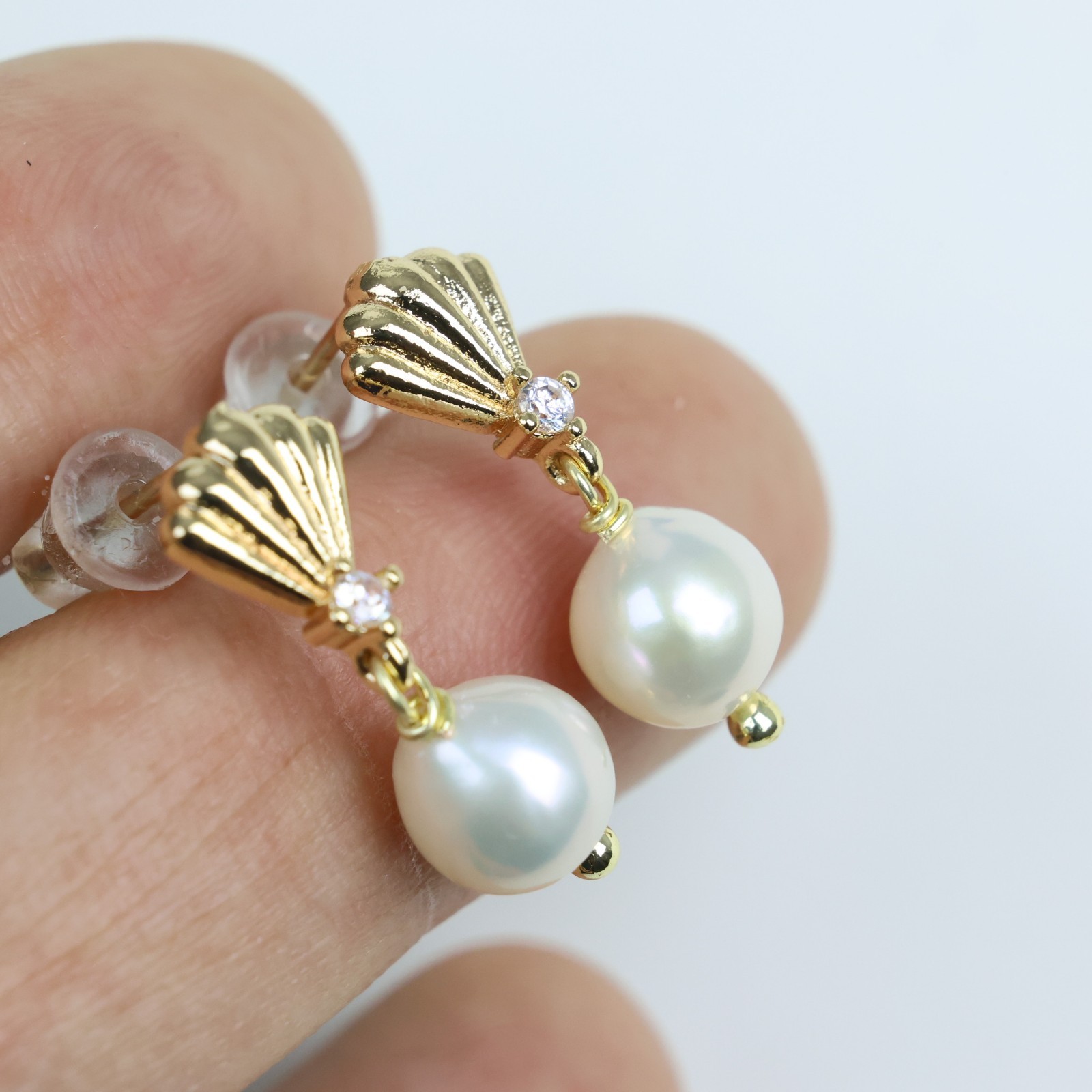 Boucles d'oreilles perles de culture d'eau douce véritable éclat nacre et argent fin 2531