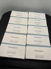 Neutrogena French Milled Bath Soap Lot of 10 each 1.25 oz Bars. Total of  12.5oz