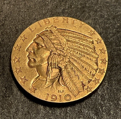 GORGEOUS 1910 San Francisco Indian Head $5 US Gold Coin Luster pops Eye appeal