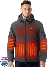 Heated Jackets for Men with 9V 18400mAh Battery Pack Included Windproof Water