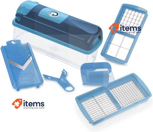 Genius Nicer Dicer Smart Vegetable Slicer 6 Pieces Blue – Set of 6, set of 6