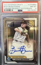 2024 Bowman Draft Boston Bateman #CPABBA Chrome Prospect Auto Padres PSA 8
