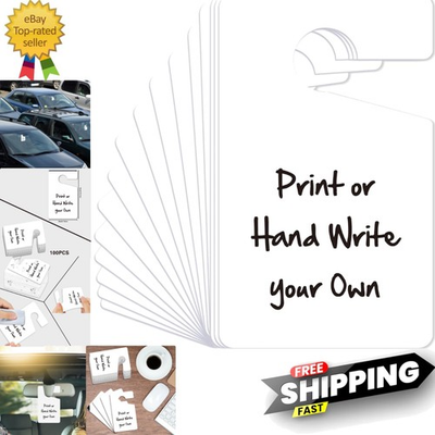 #ad 50pcs Blank Parking Permit Tags Customizable PVC Hang Tags Water Resistant $15.25