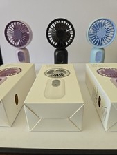 3-Pack Mini Fan 3-Speed USB Rechargeable Portable Travel Eyelash Fan Multi-Color