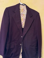 Vintage Richman Brothers Sportsman Knits Mens Blazer Jacket Purple Coat