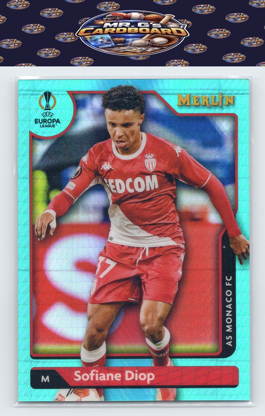 2021-22 Merlin UEFA Champions League #45 Sofiane Diop Aqua Prism Refractor