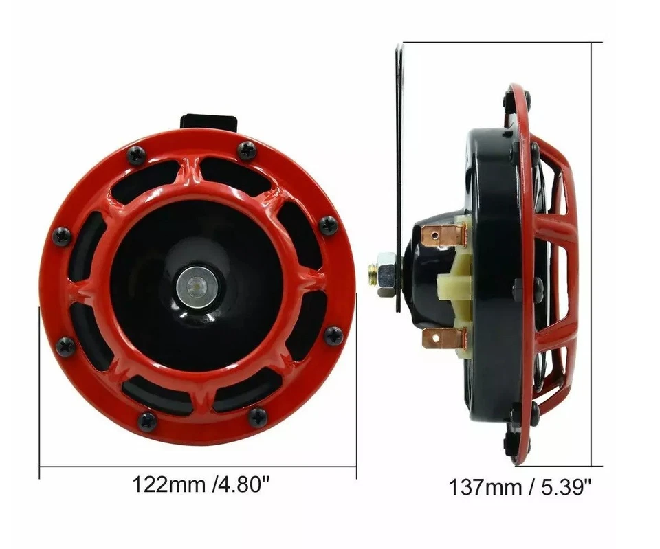 Set 2x  Hupe Fanfare Starktonhorn 12V 66W 300/500Hz 123mm Horn 125dB Signalhupe - Bild 3 von 4