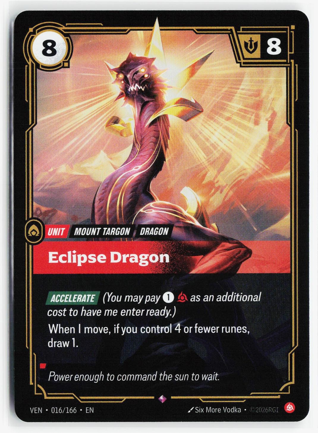 ECLIPSE DRAGON 016/166 RARE VENDETTA FOIL NM RIFTBOUND