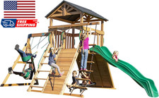 Backyard Discovery Endeavor All Cedar Wood Swing Set Playset for Backyard NEW