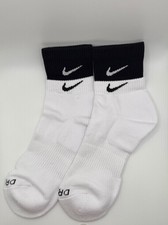 Nike Everyday Plus Cushioned Crew Socks Black White Dri-FIT 1 Pair NWT
