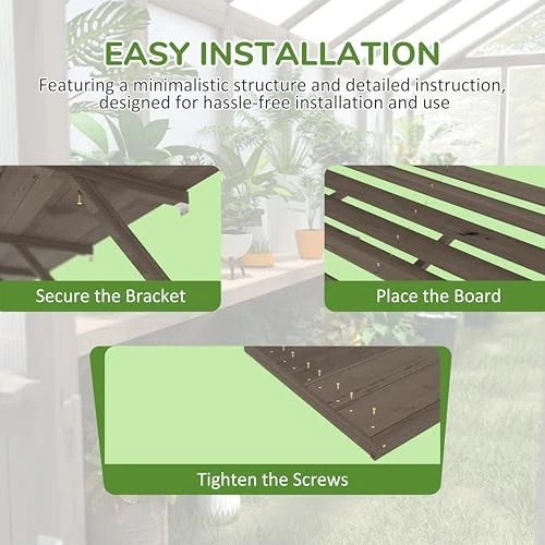 Shelf Suitable for 8x14FT Wood Greenhouse, 161" Wooden Storage Kit Fit Multiple - Image 3 of 4