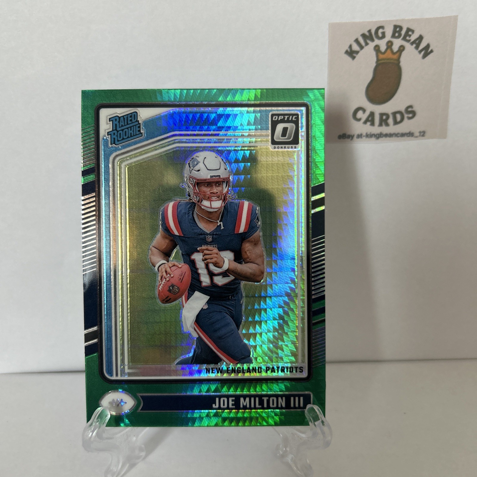 2024 Panini Donruss Optic - Rated Rookie Joe Milton III #255 Green Hyper Prizm