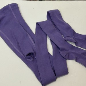 Hanna Andersson Footed Tights Kids 12 Purple Ribbed Nylon Blend High Waist