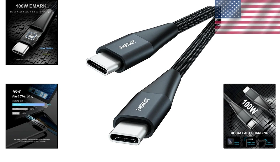 6.6ft USB C to USB C Charging Cable - 2 Pack, Enhanced Durability & Safety - Image 2 of 4