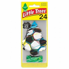 Little Trees Soccer Paper Air Freshener, Car  Home, Black Ice Scent, 24 Pack