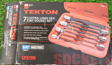 TEKTON 1363 3/8-Inch Drive Extra Long Hex Bit Socket Set (Metric, 7-Piece)