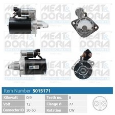 MEAT & DORIA 5015171 Arrancador Arrancador 0,9kW para HYUNDAI ix35 (LM, EL, ELH) 12V