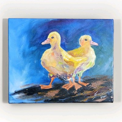 Bernhard Gerner - Enten - Original in Oil on Canvas -24 X 30 cm 