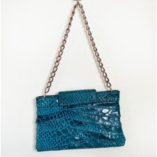 VTG Inge Christopher Leather Faux Reptile Convertible Clutch Handbag