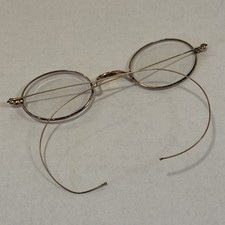 Vintage Gold Tone Wire Rim Spectacles Glasses Marked  G.O. Co X  On Frame