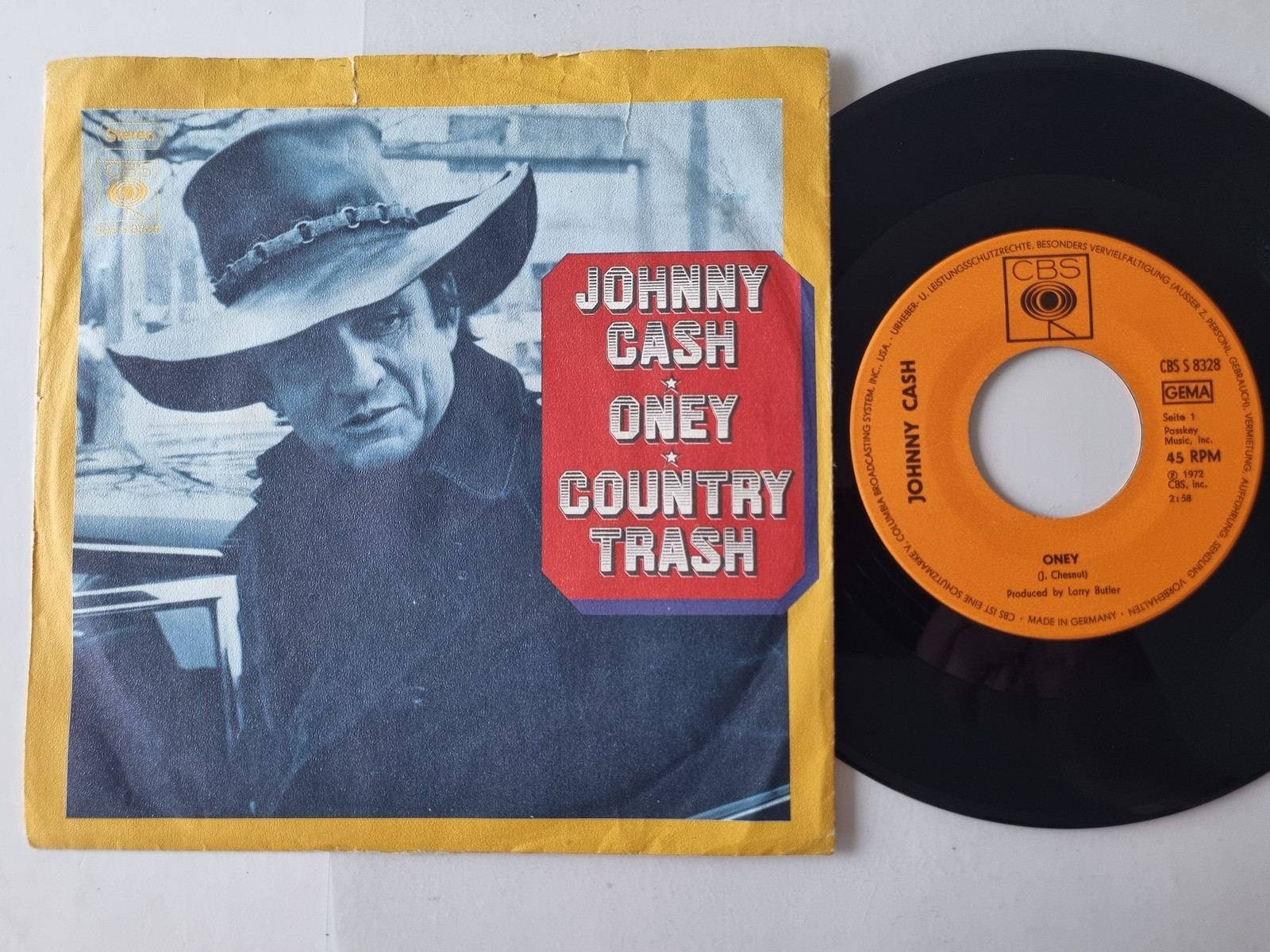 Johnny Cash - Oney / Country Trash 7'' Vinyl Germany