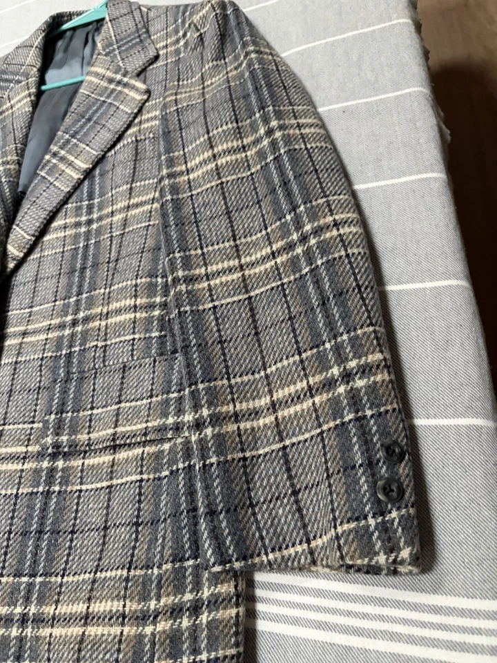 Blazer de Colección Graham & Gunn Azul Beige Tweed 40R Lana Abrigo Deportivo Chaqueta Foto 4 de 4