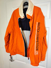 Nautica Competition 2K Men?s Sailing Colourblock Jacket Orange Navy White Grey M