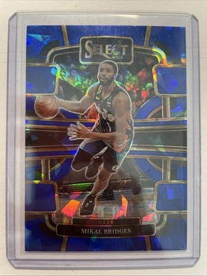 Mikal Bridges - 2023-24 Panini Select #34 Blue Cracked Ice Nets