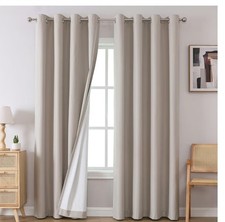 Airwill Full Linen Blackout Curtains 90x52 Length 2 Panels Set NEW