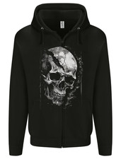 Cracked Skull Mens Zip Up Hoodie