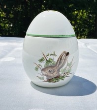 Rarit&auml;t Herend Naturalismus Ei Dose Stehend 6043/CHTG Hase & Pilze Top Zustand