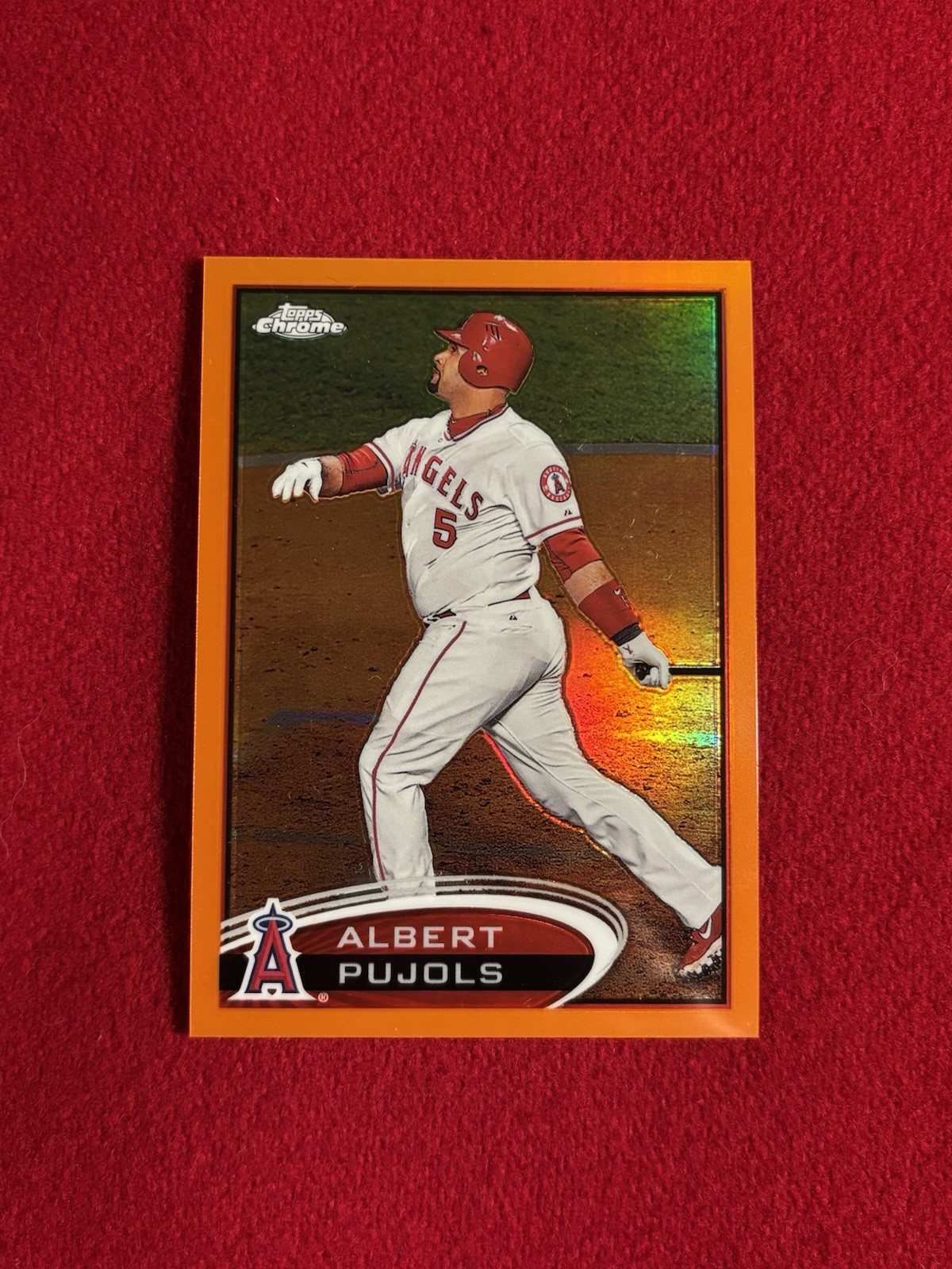 2012 Topps Chrome #80 Albert Pujols Orange Refractor Angels HOF NM