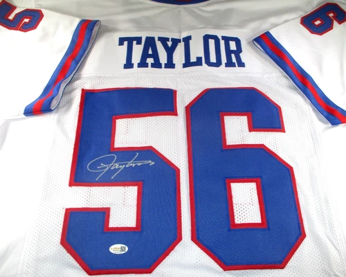 Lawrence Taylor / Autographed New York Giants White Custom Football Jersey / JSA