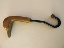 Vintage Brass Duck Fireplace Tool Damper Pull Vintage 9.5” Flue