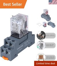 Electromagnetic Power Relay, 8-Pin 10 AMP 110V/120V AC Relay Coil with Socket...