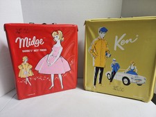 Vintage 1963 Midge And Ken Barbie  s Carrying Case In Red